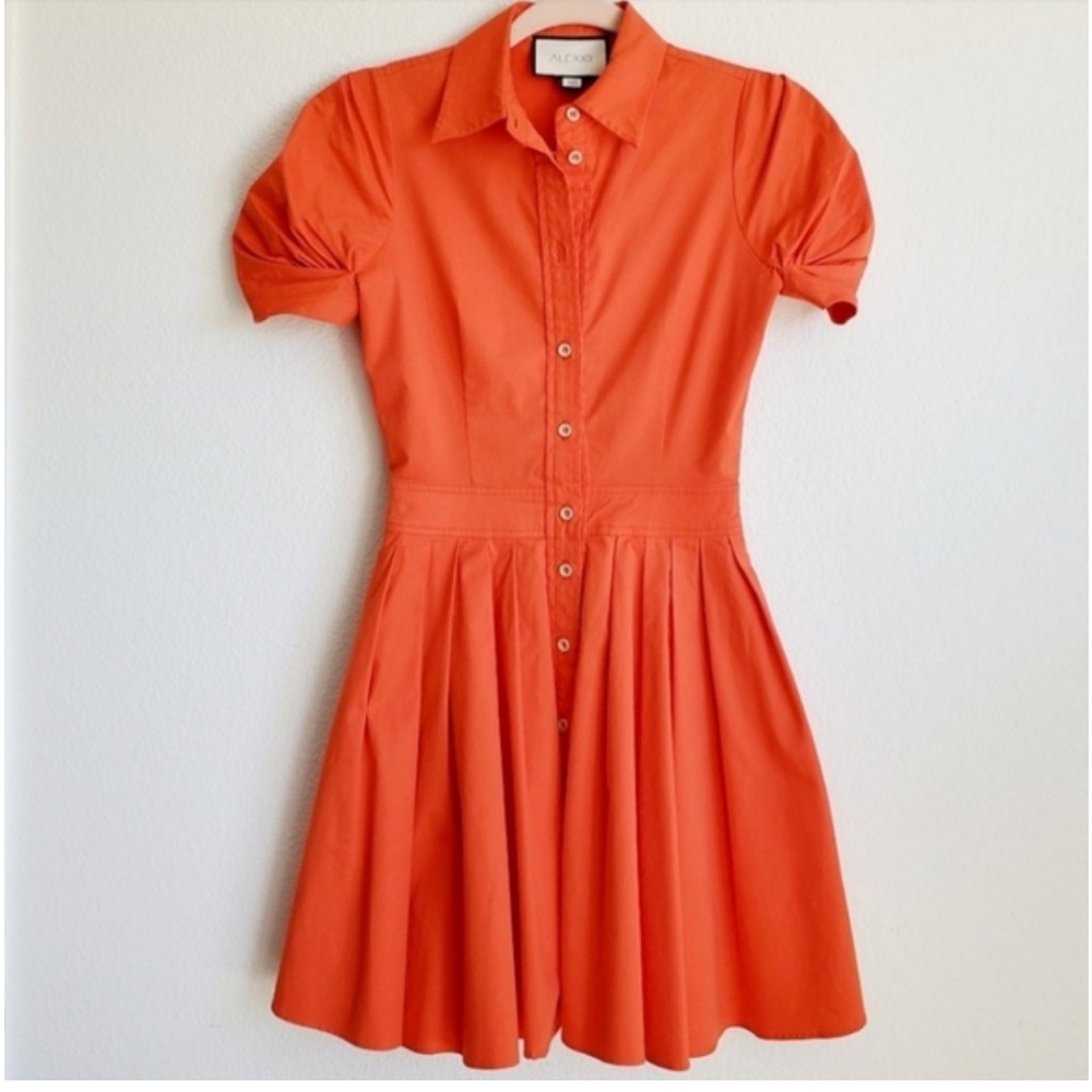 Alexis Button Front Dress in Orange size medium